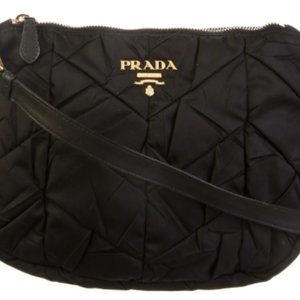 Prada Tessuto Gaufre Crossbody Bag (Black)